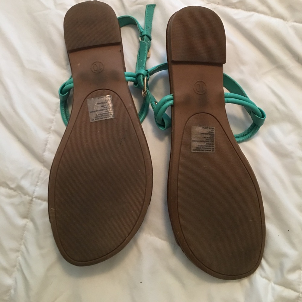 Teal and gold summer sandals - Picture 6 of 6